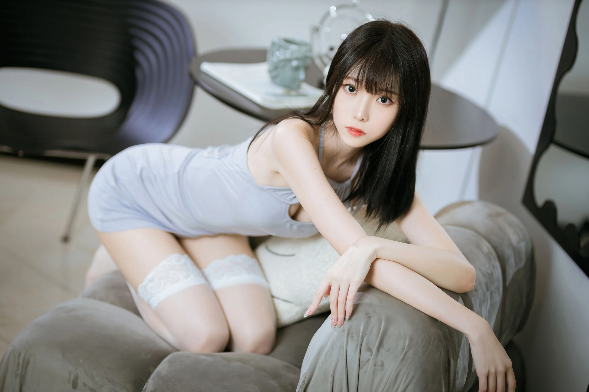 许岚LAN - NO.28 白丝蓝裙 3